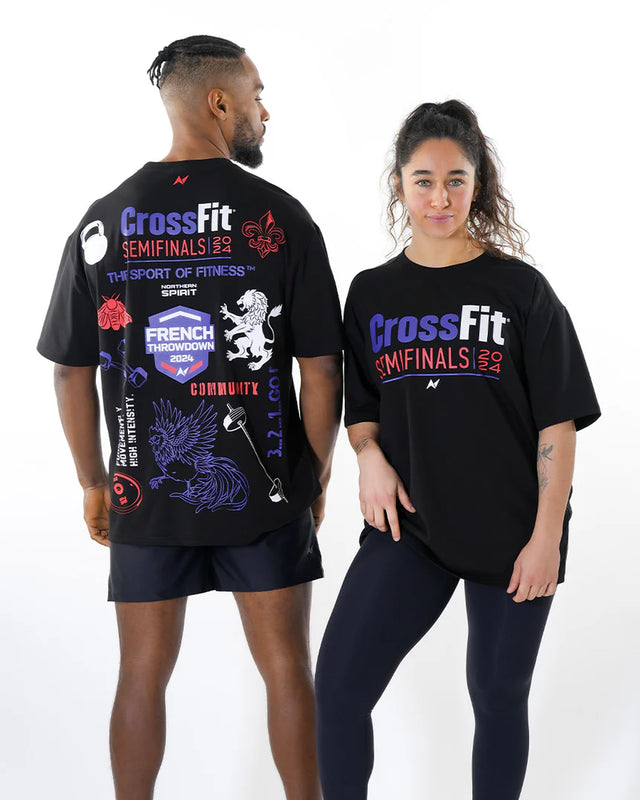 CrossFit® Smurf Patchwork - French Throwdown Unisex Oversized T-Shirt - wodstore