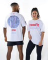CrossFit® Smurf Patchwork - French Throwdown Unisex Oversized T-Shirt - wodstore