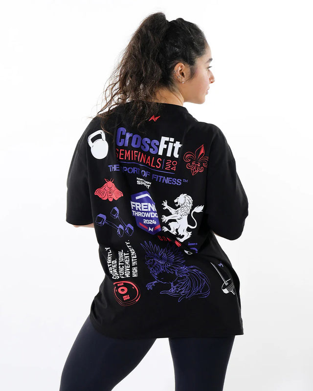 CrossFit® Smurf Patchwork - French Throwdown Unisex Oversized T-Shirt - wodstore