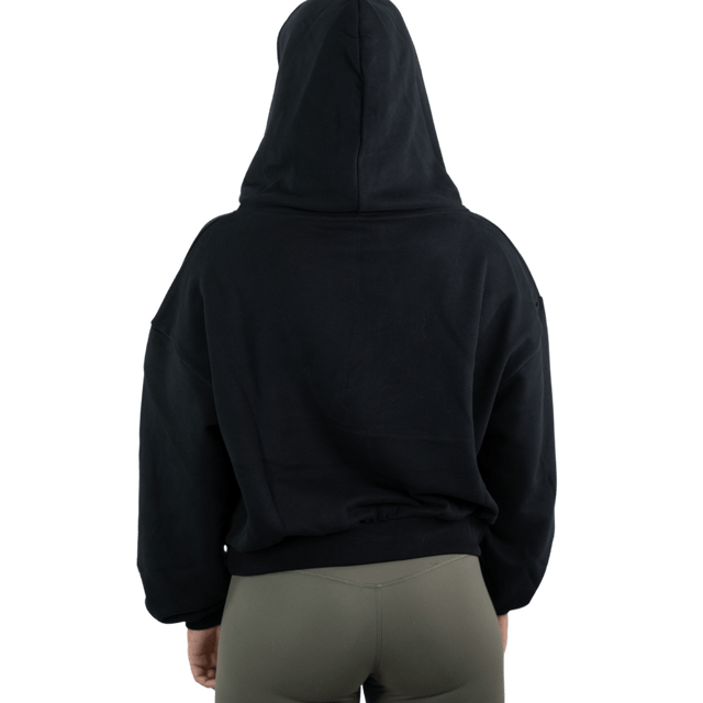 Lift Heavy Carbon Cropped Statement Hoodie - wodstore