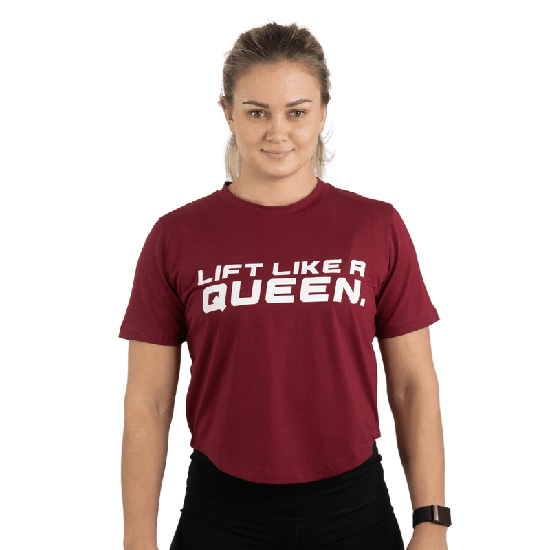 Lift Heavy Lift Like A Queen Rounded Cropped T-Shirt - wodstore